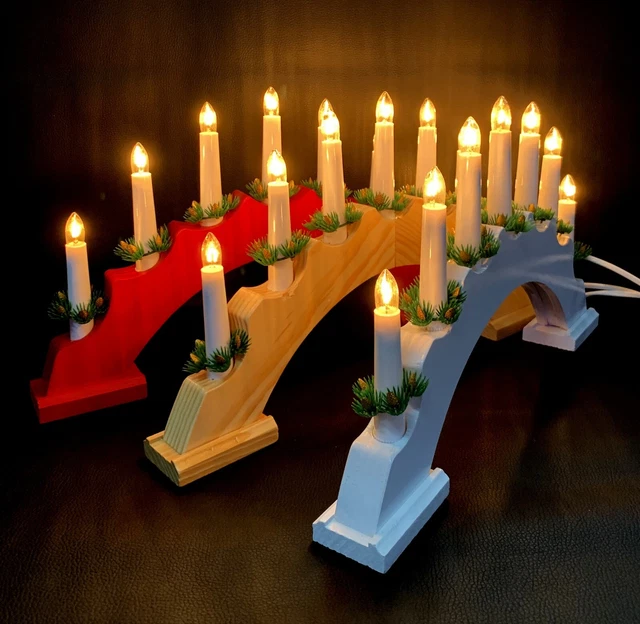 LICHTERBOGEN WEIHNACHTEN SCHWIBBOGEN Erzgebirge 7 Lichter 220V Halbrund