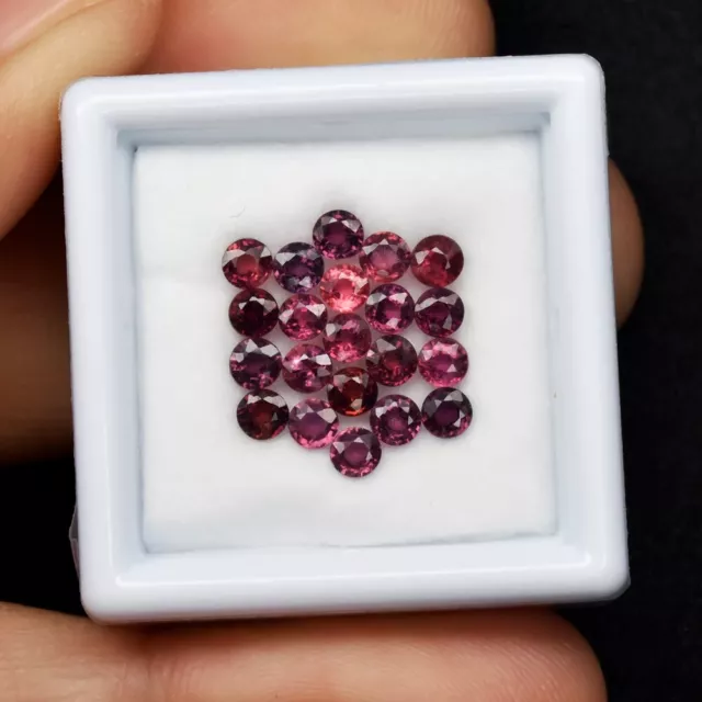 21pcs Lot 2.51ct t.w Round Unheated Red-Pink-Purple Sapphire & Ruby, Gemstone