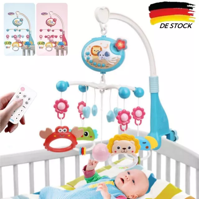 Baby Mobile mit Spieldose Babymobile für Kinderbett mit Fernbedinung Spielzeu DE