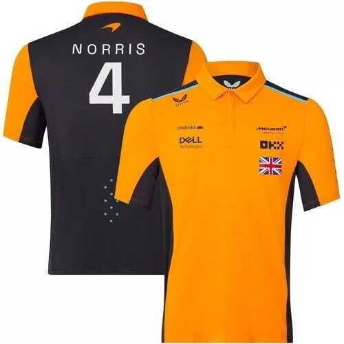 McLaren F1 2023 Official Lando Norris Driver Polo-Shirt Papaya Free UK Shipping