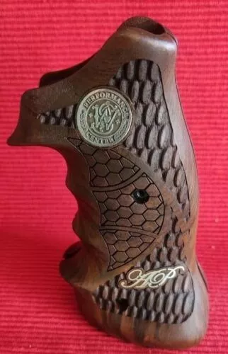 Ksd Brand Smith Wesson K-L-X Frame Round Butt Compatible grips Cutom Silver logo
