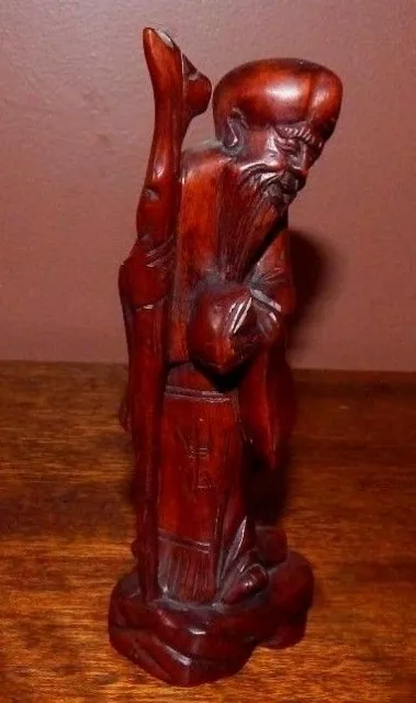 Antique, Hand Carved Old Man Figure, Detailed. Chinese. Excellent Condition.