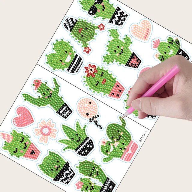 2pcs Diamonds Art Mosaic Stickers Paint by Numbers DIY Home Decor (BT133)