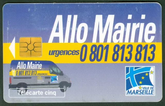 TELECARTE 5 UNITES DS 12   ALLO MARIE MARSEILLE  ETAT 2ème  CHOIX  VOIR SCAN