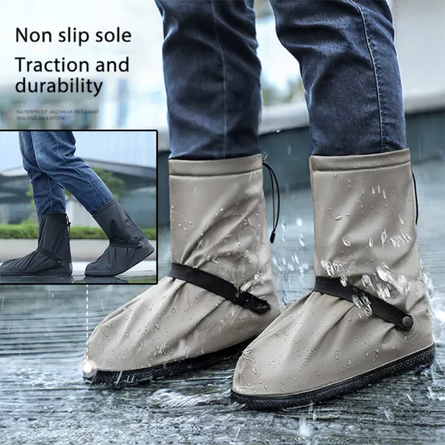 PVC Waterproof Rain Boot Shoe Cover Non-Slip Overshoe Cycling Protector Reusable