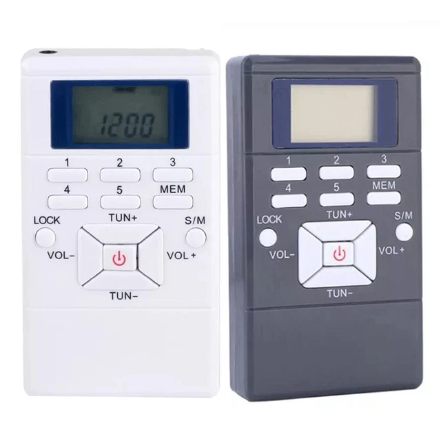 Radio FM Portable COVVY - Mini Radio Stéréo Avec Écouteur - Horloge Numérique - Pour Randonnée, Conférences