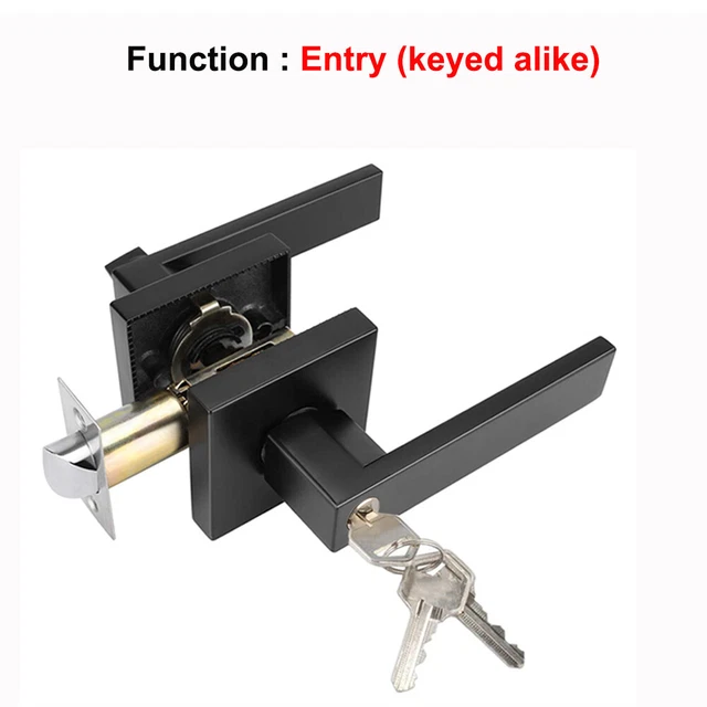 Matte Black Square Door Handle Lever Entrance Privacy Passage Dummy Bathroom