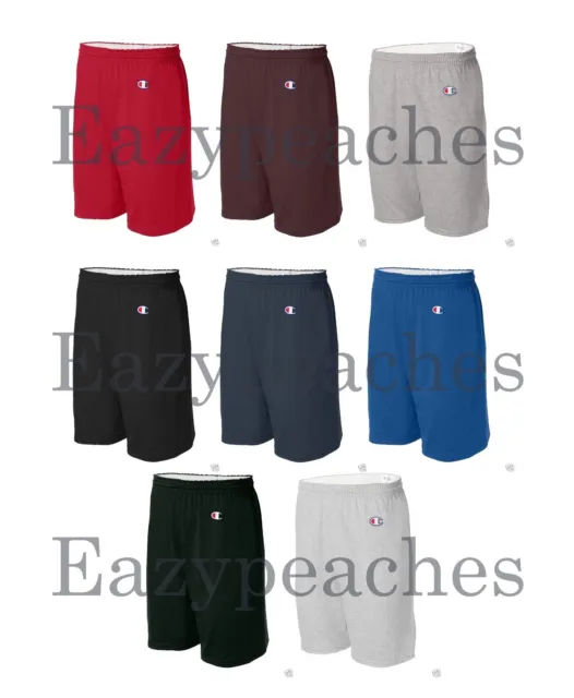 Champion Mens 9" Inseam Athletic Cotton Jersey Gym Shorts with Pocket C-8180