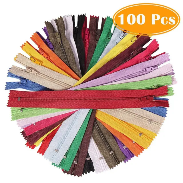 100pcs Colorful Closed End Nylon Zippers Tailor Sewer DIY Craft Sewing Tool 20cm