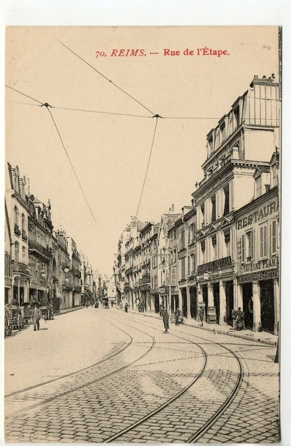 REIMS - Marne - CPA 51 - Les rues - rue de l' Etape  - Taverne Flamande