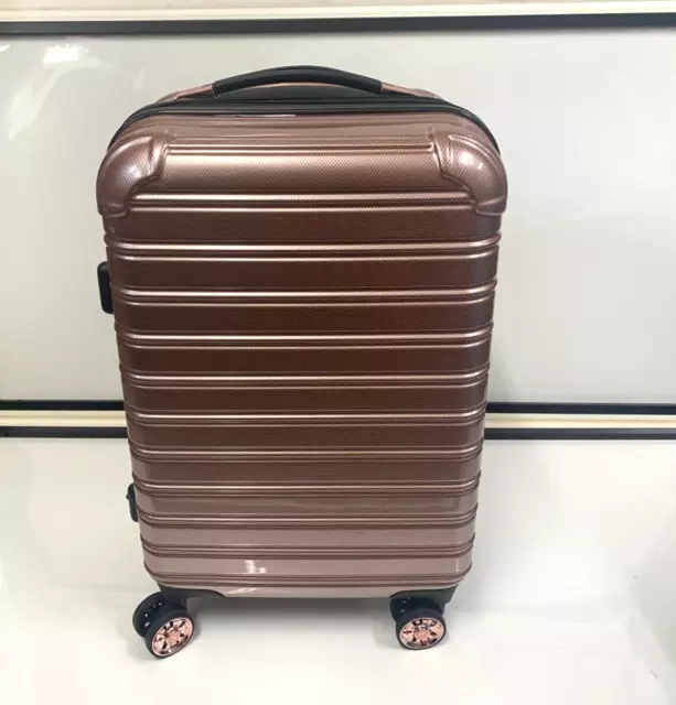 iFLY Hardside Fibertech Hardshell Carry On Luggage, 20", Rose Gold