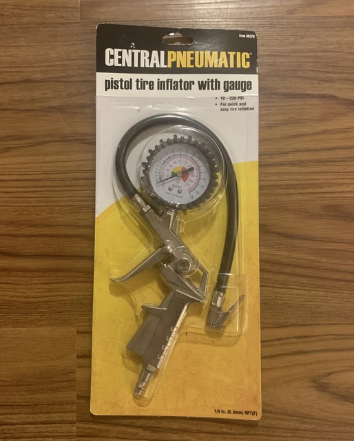 Central Pneumatic Pistol Grip Tire Inflator . New in box 10-220 psi🔥👀FAST SHIP