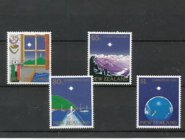 Mint 1989 New Zealand Nz Christmas Xmas Stamp Set Of 4