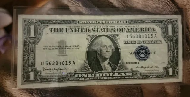 U.s.a  Bank Note Silver Certificate  1 Dollar  1957 B  Extra Fine  U56384015A