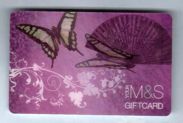 MARKS & SPENCER ( UK ) Butterflies and Fan 2010 Lenticular Gift Card ( $0 )