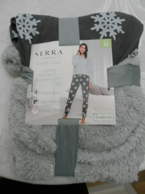 NEW SERRA LOUNGE Wear Ladies 2 Piece Fleece Pajama Set Size S