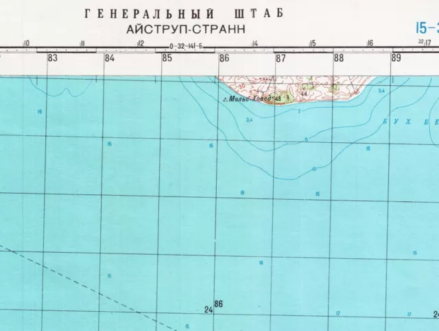 Russian Soviet Military Topographic Maps - AJSTRUP STRAND (Denmark), ed.1988 2