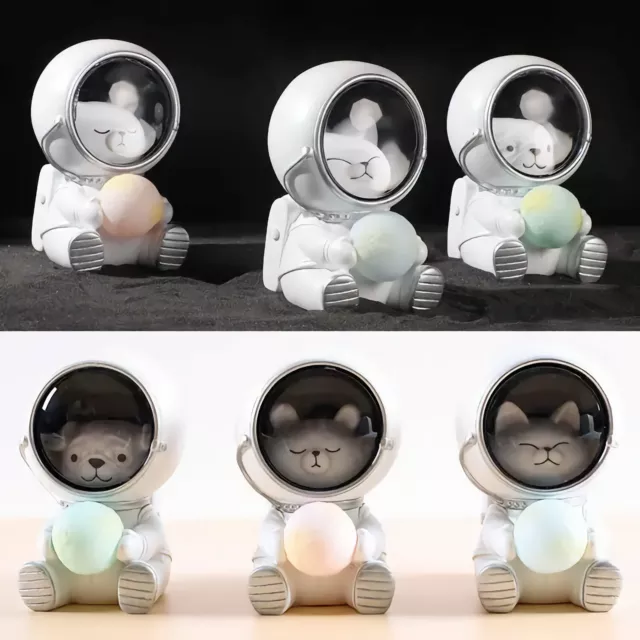 Space Cat/Dog/Bear Spaceman LED Night Light Astronaut Moon Lamps Desktop Light 3