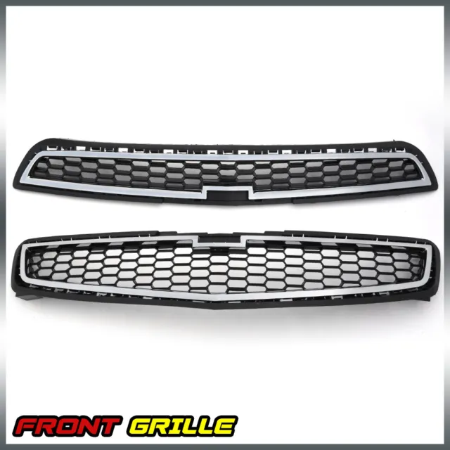 HONEYCOMB MESH FRONT Bumper Upper Lower Grille Fit For 2013 Chevy ...