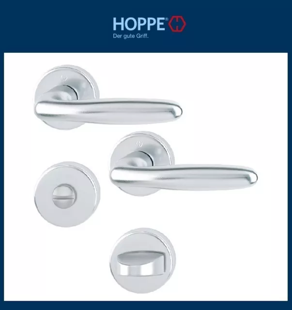 HOPPE Bad WC Rosettengarnitur Verona 1510 Aluminium F1 DIN links / rechts