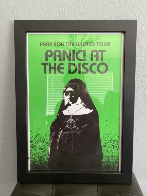 HTF Rare Vintage Panic! at The Disco Tour Poster With Black Glass Frame