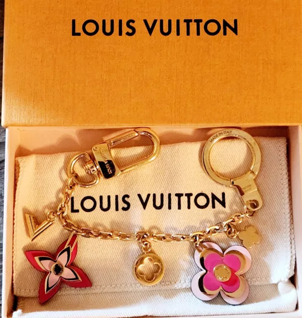 LOUIS VUITTON Louis Vuitton bijoux sack shenne key holder M64266 metal  rhinestone silver bag charm ring monogram flower