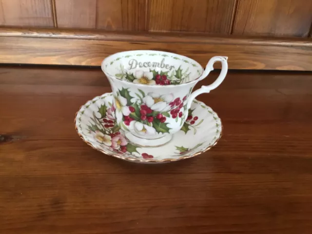 Royal Albert Flower of the Month December Cup and Saucer