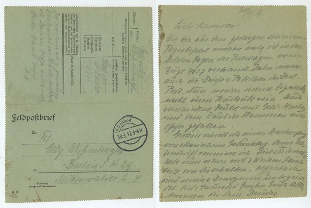 97644 - Feldpostbrief - 30.3.1917 nach Berlin