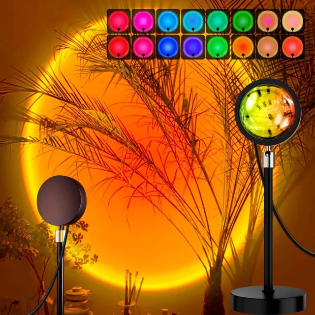 Sunset Lamp Sonnenuntergang Projektionslampe LED Projektor Licht USB Regenbogen