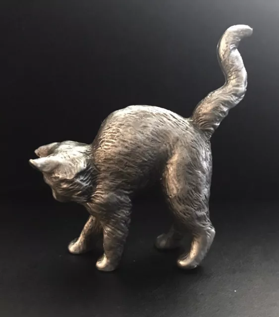 Pewter Scared Scaredy Cat Kitten Kitty Highly Detailed Figurine Statue 2-3/4” U