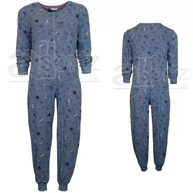 Ladies Girls M S Pyjamas All In One Set Cotton Rich Print Loungewear PJs Sleep