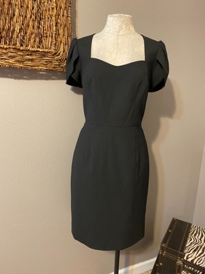Antonio Melani Dress Black 6 Short Sleeve Stretch Sheath Career Church Event