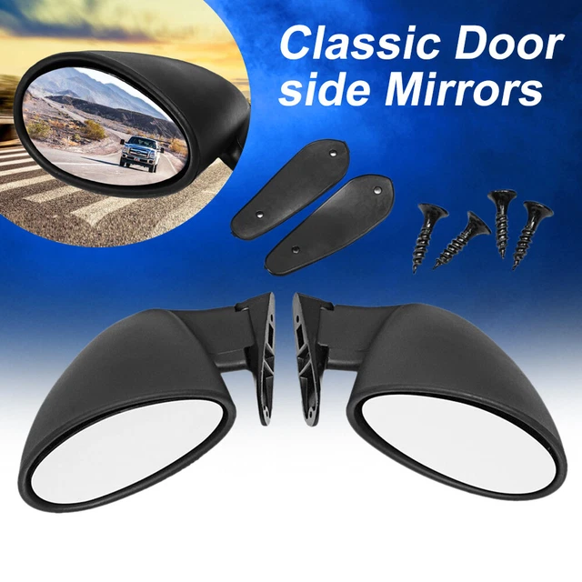 1 Pair Universal Car Classic Retro Door Wing Side Mirror Rearview Rat Rod Muscle