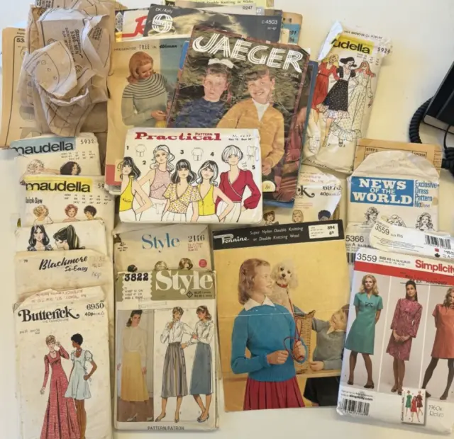 Large Collection Bundle Vintage - Sewing, Knitting, Dress Patterns & Booklets
