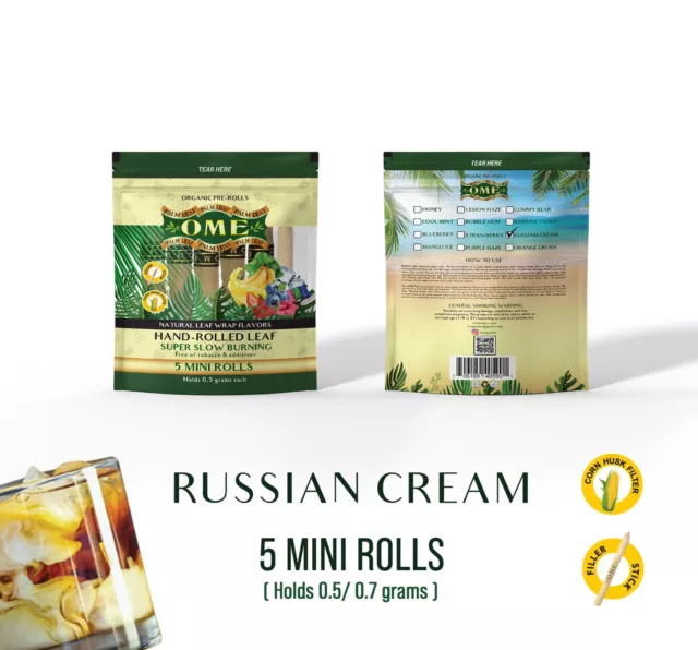 15X OME PALM LEAF WRAPS RUSSIAN CREAM Mini size 3 Packs FREE SHIPPING