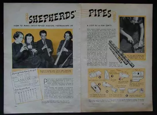 Bamboo Shepards Pipes 1940 How-To build PLANS *Treble Alto Tenor*