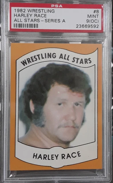 1982 WRESTLING ALL STARS HARLEY RACE PSA 9 (oc) NWA WWF WWE HOF World Champion