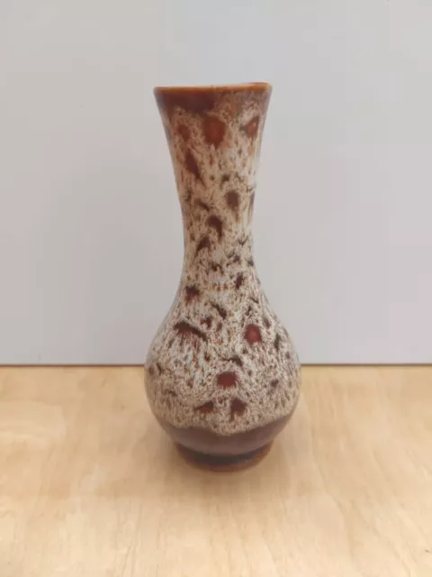 Vintage Mid-Century Fosters Pottery Bud Vase Dark Honeycomb Drip Glaze Style