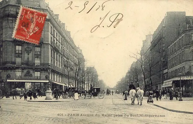 PARIS Avenue du Maine prise du Boulevard Montparnasse