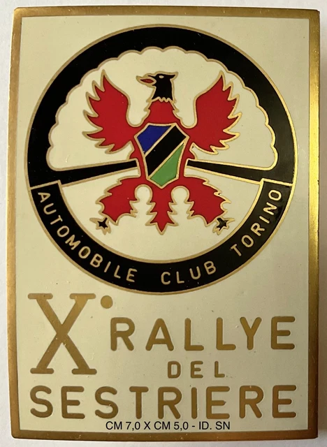 Badge Rallye Del Sestrière - Collection Automobile Vintage - Club Auto Torino