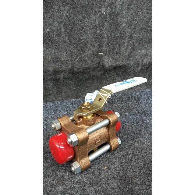 Milwaukee Valve UPBA350 3-Piece Bronze Ball Valve With Handle, 3/4 in No Box