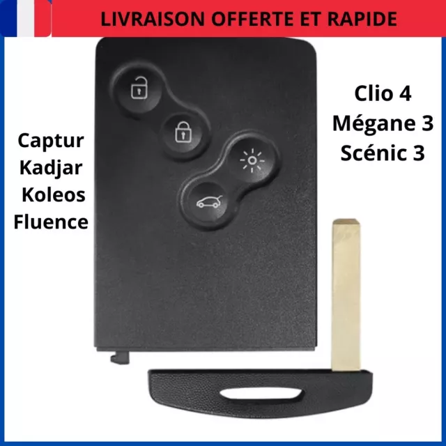 COQUE POUR CARTE CLE RENAULT Clio 4, Mégane 3, Scénic 3 Captur Kadjar  Koleos Fluence - Équipement auto