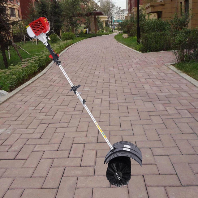 2 Stroke 52CC Gas Power Broom Handheld Sweeper Driveway Turf Grass Cleaning
