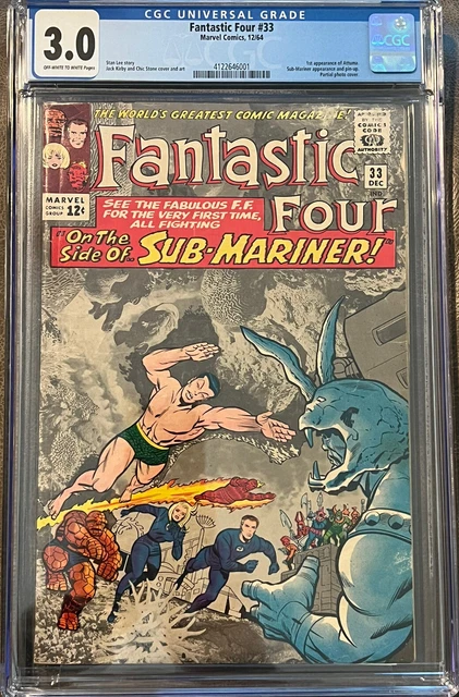 Fantastic Four #33 (1964) 1st App of Attuma; Sub-Mariner App and Pin-Up CGC 3.0