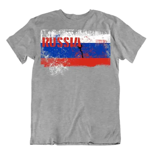 Russland T-Shirt Flaggen T-Stück Reise-Andenken Bluse Tee Russia flag Tops Gift