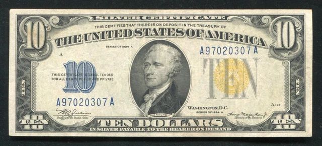 Fr. 2309 1934-A $10 Ten Dollars “North Africa” Silver Certificate Extremely Fine