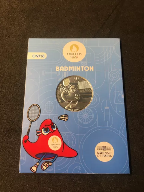 10 Euro Silber Münze Frankreich 2023 - Olympische Spiele Paris 2024“Badminton