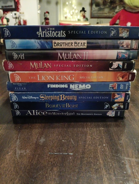 DISNEY DVD LOT 9 Mulan Lion King Alice in Wonderland Nemo Beauty Beast ...