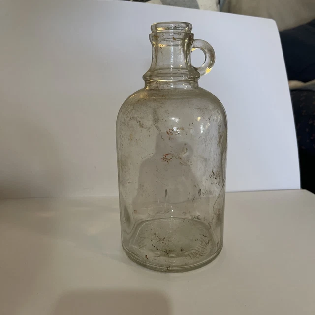 Antique Clear Glass Jug Bottle - Racine, Wisconsin