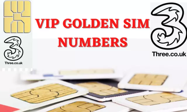 GOLDEN THREE UK SIM Numbers RARE VIP BUSINESS EASY MOBILE PHONE NO SIM CARDS